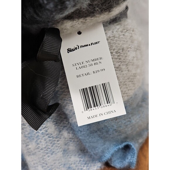 New Womens Igloos Blue/Grey PLAID SHAWL Wrap Warm And Soft - Picture 7 of 12